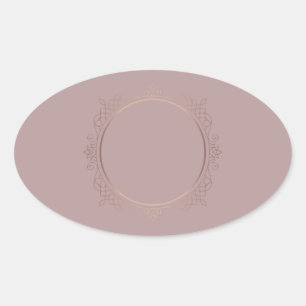Creative Rose Gold Blank Template Add Your Text Oval Sticker