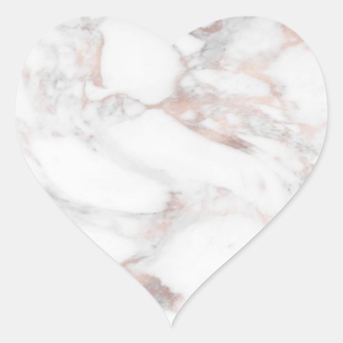 Creative Rose Gold Marble Elegant Blank Template Heart Sticker