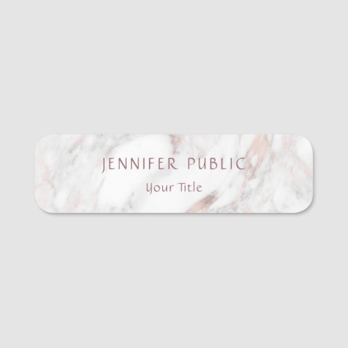 Creative Rose Marble Elegant Template Professional Name Tag