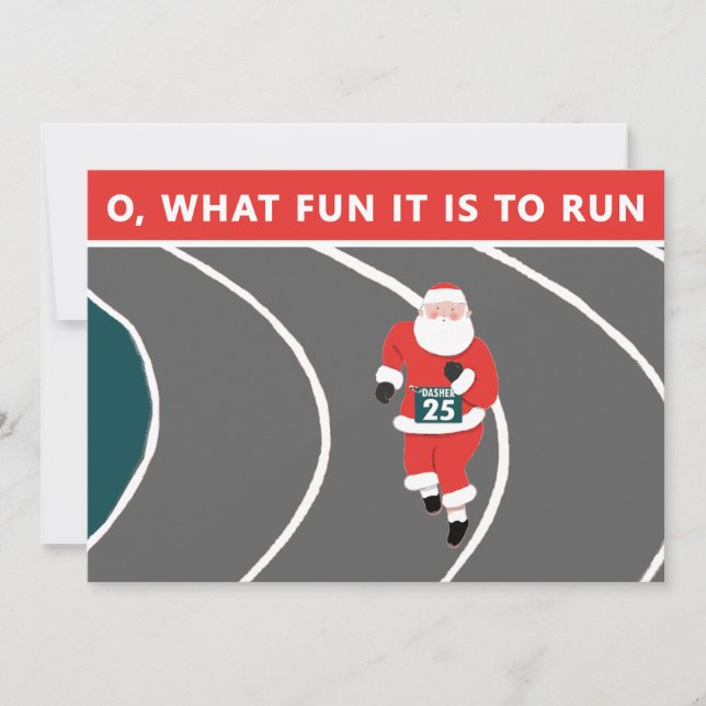 Creative Running Christmas Holiday Card (Front)