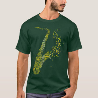 Creative Saxophone Art Yellow Mix T-Shirt