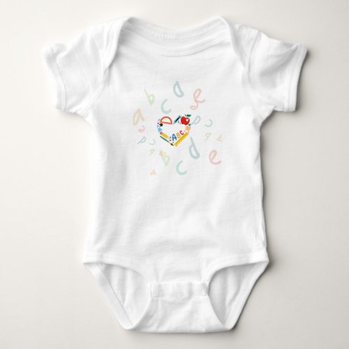 Creative School Bus Made of School Supplies  Baby Bodysuit