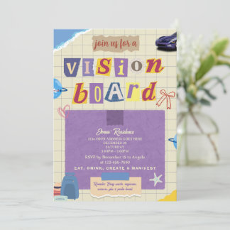 Creative Scrapbook Vision Board Girls Night Party Invitation