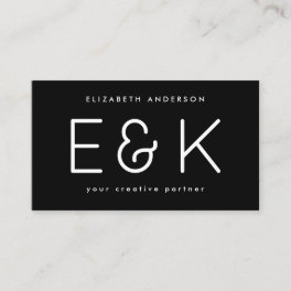 Creative Script Bold Big Monogram Modern Simple Business Card
