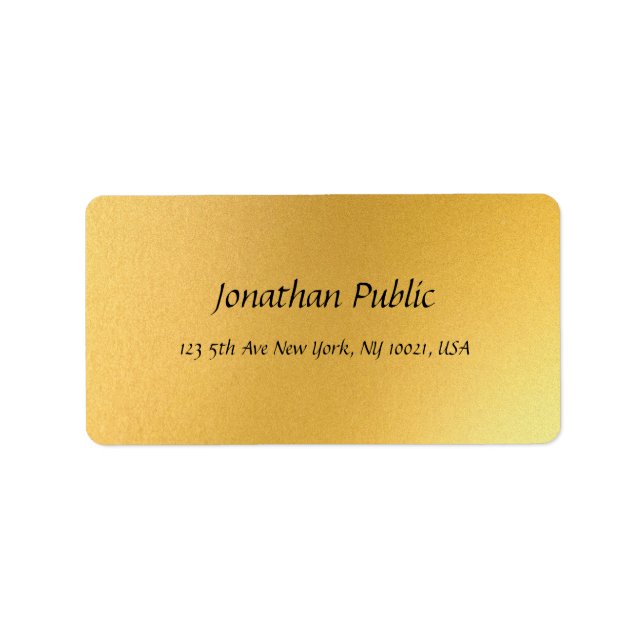 Creative Script Gold Template Modern Address Label (Front)