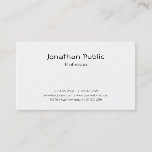 Creative Script Modern Minimalist Plain Luxury Business Card