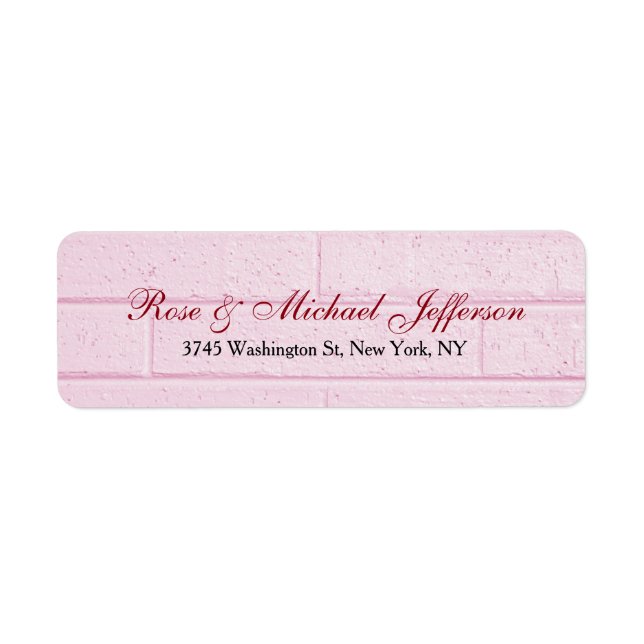 Creative Script Pink Wall Artistic Stylish Family Label (Front)