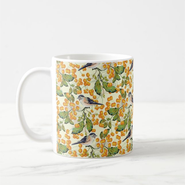 Creative seamless pattern background decorated wit coffee mug (Left)