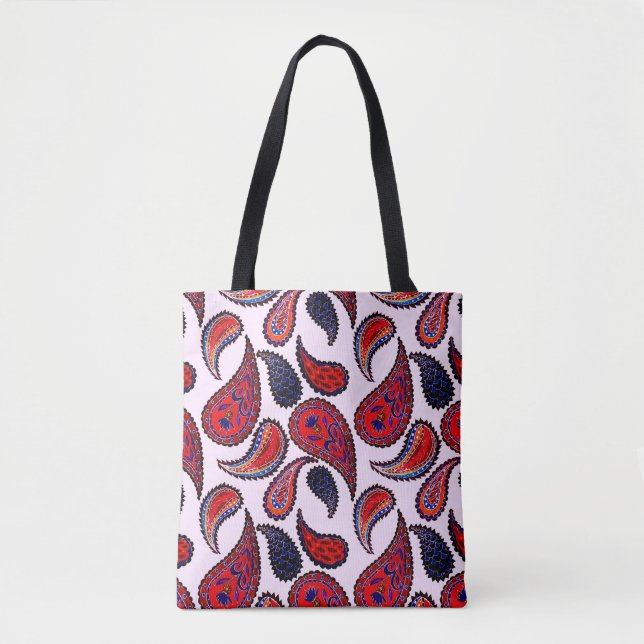 Creative seamless pattern with hand drawn paisley  tote bag (Front)