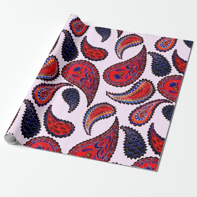 Creative seamless pattern with hand drawn paisley  wrapping paper (Unrolled)