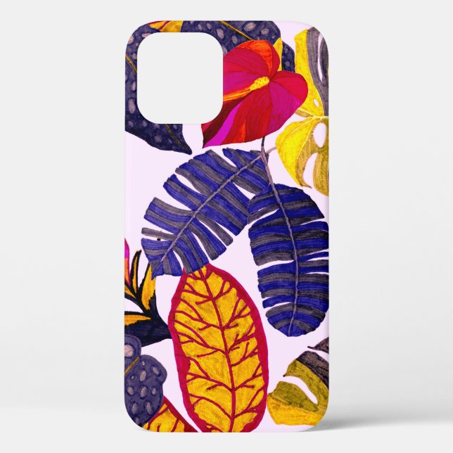 Creative seamless pattern with tropical leaves and Case-Mate iPhone case (Back)