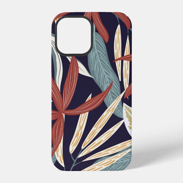 Creative seamless pattern with tropical plants on  iphone case (Back)