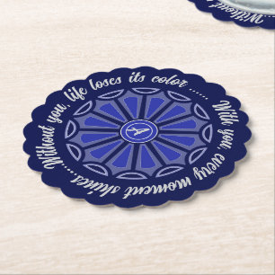 Creative simple colour flower gift mom dad sister paper coaster