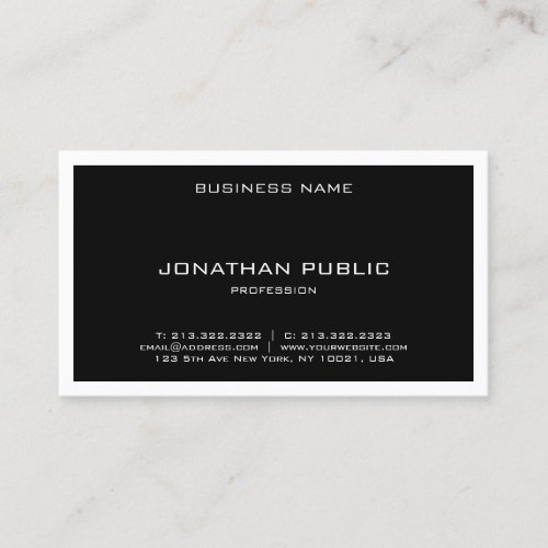 Creative Simple Design Black And White Modern Business Card
