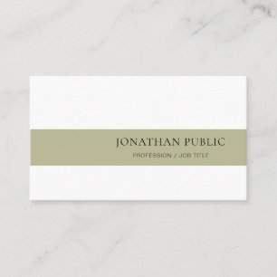 Creative Simple Design Green White Plain Trendy Business Card