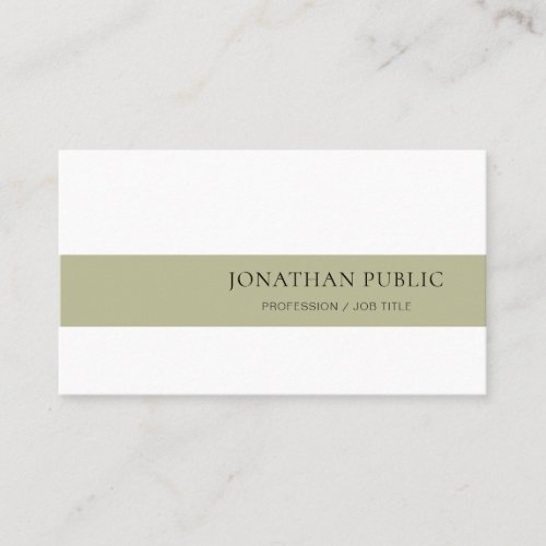 Creative Simple Design Green White Plain Trendy Business Card
