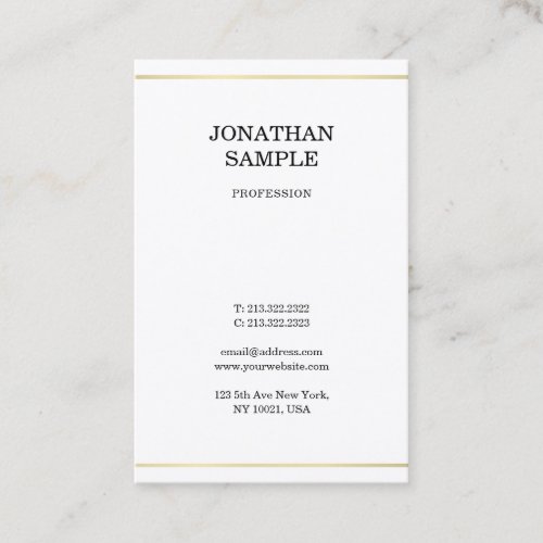 Creative Simple Design Modern Gold Look Trendy Business Card