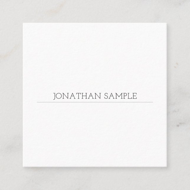 Creative Simple Design Modern Plain Professional Square Business Card (Front)