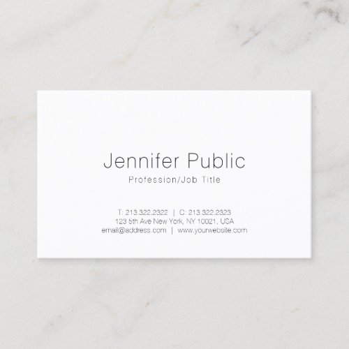 Creative Simple Design Modern Professional Plain Business Card
