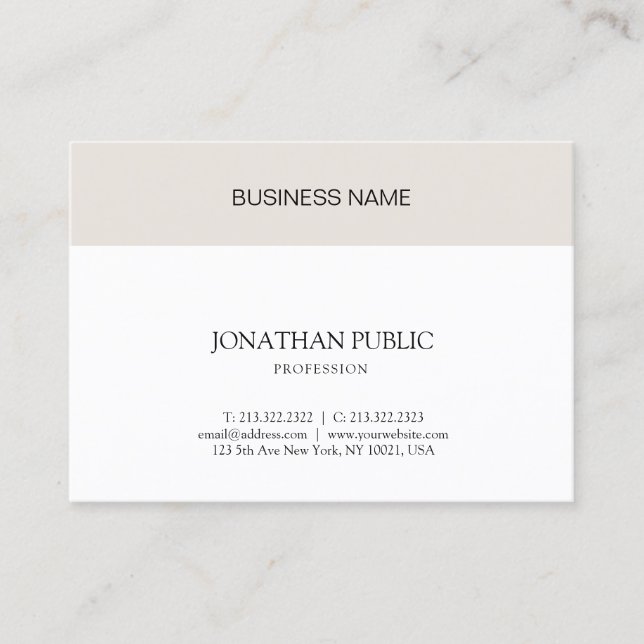 Creative Simple Design Professional Chic Plain Business Card (Front)