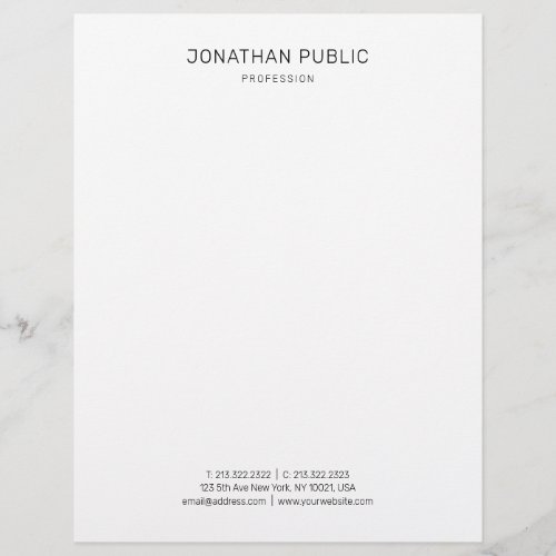 Creative Simple Design White Modern Professional Letterhead