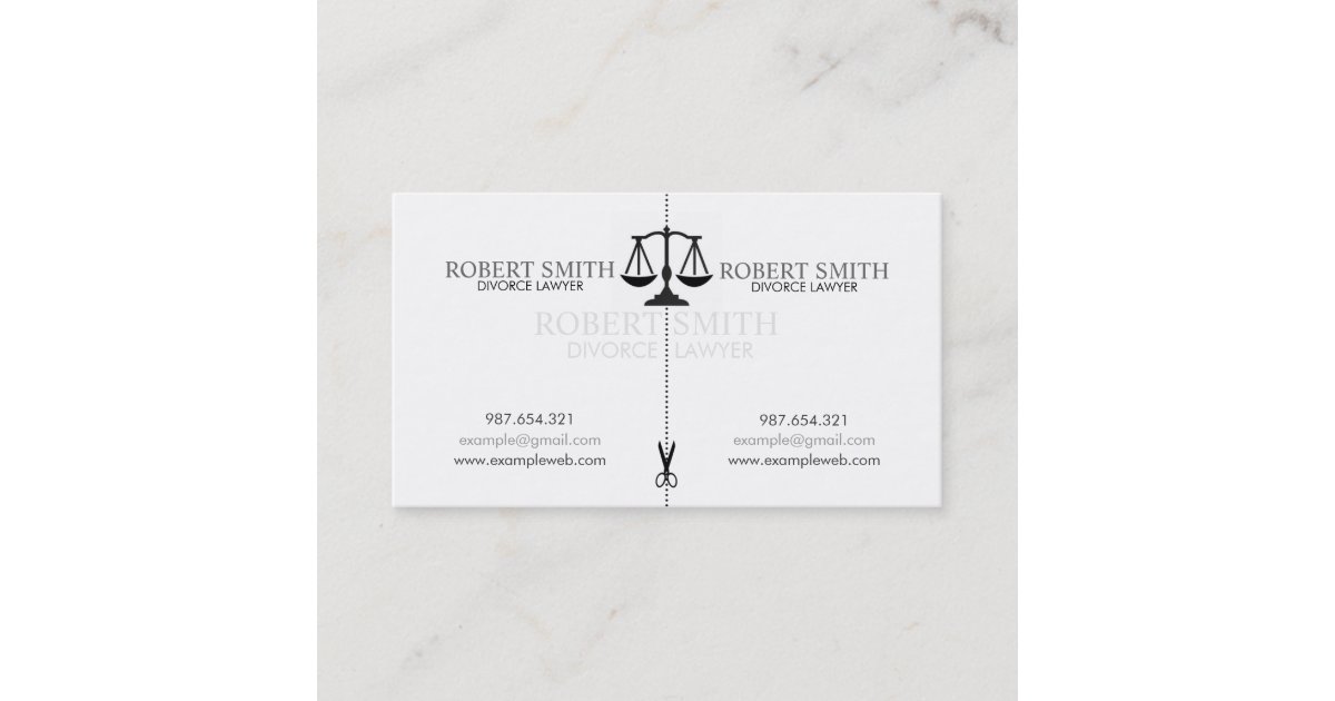 Creative simple divorce lawyer business card