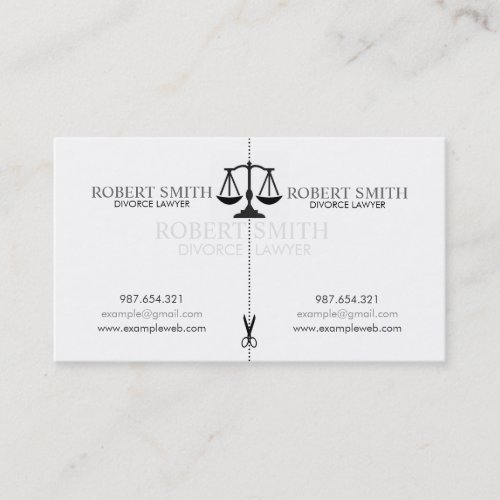 Creative simple divorce lawyer business card