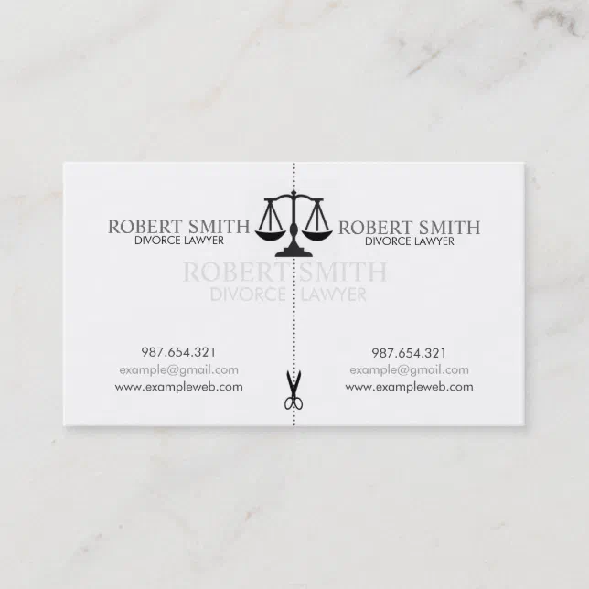 Creative simple divorce lawyer business card Zazzle