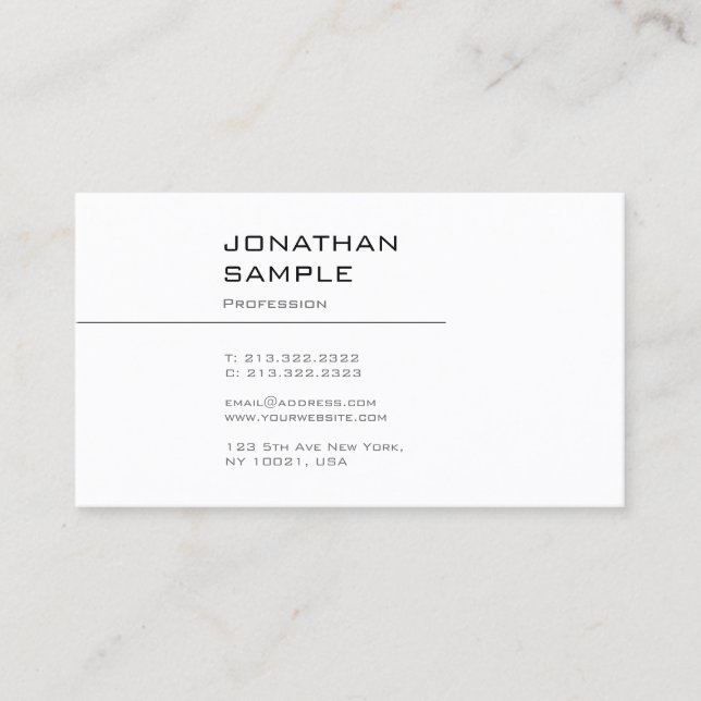 Creative Simple Graphic Design Professional Plain Business Card (Front)