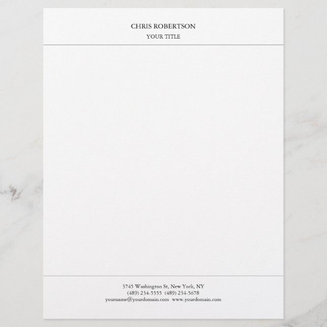 Creative Simple Minimalist Modern Professional Letterhead (Front)