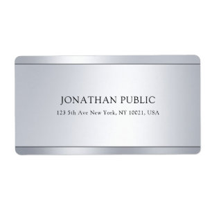 Creative Simple Modern Silver Shipping Address Label