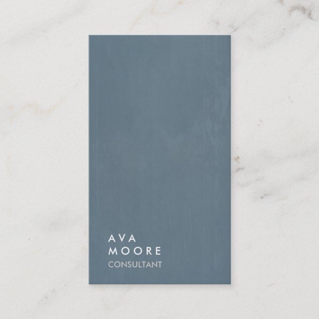 Creative Simple Plain Blue Gray Trendy Consultant Business Card (Front)
