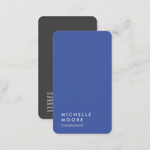 Creative Simple Plain Blue Gray Trendy Consultant Business Card