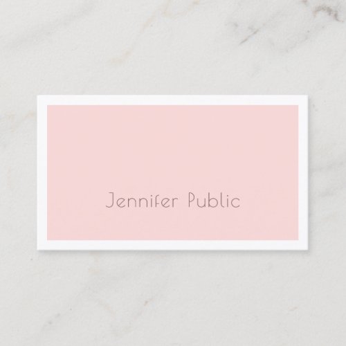 Creative Simple Plain Blush Pink Luxury Modern Business Card