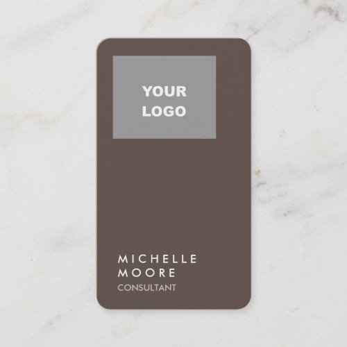 Creative Simple Plain Brown Gray Add Your Logo Business Card