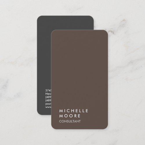Creative Simple Plain Brown Gray Trendy Consultant Business Card