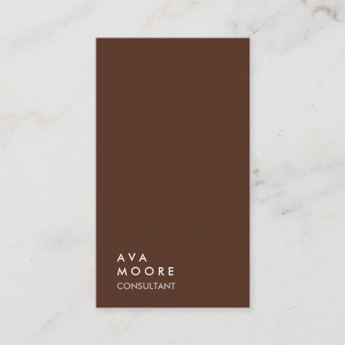 Creative Simple Plain Brown Trendy Consultant Business Card