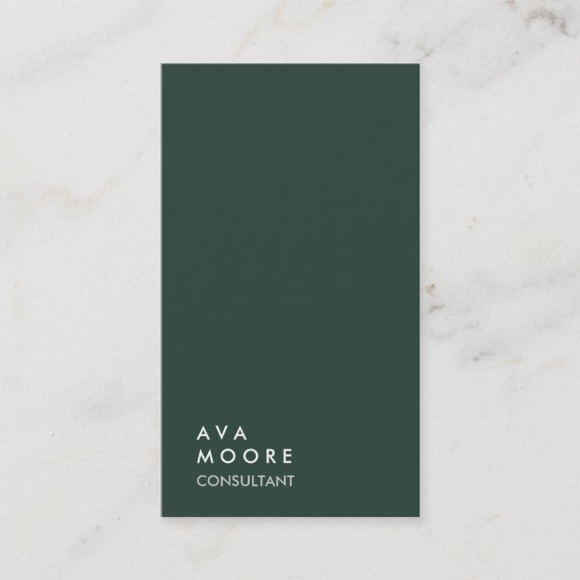 Creative Simple Plain Green Gray Trendy Consultant Business Card (Front)