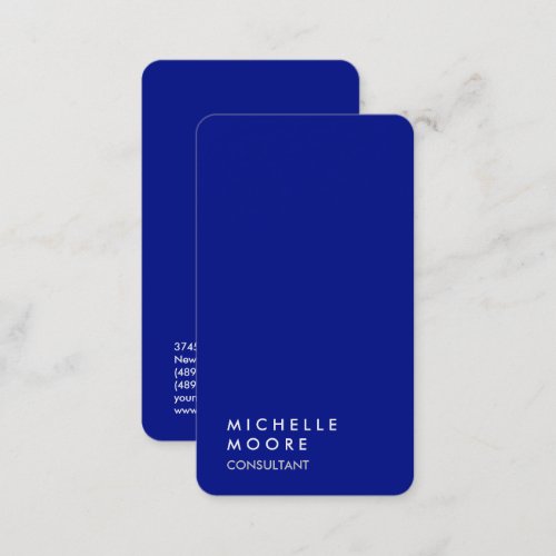Creative Simple Plain Phthalo Blue Trendy Business Card