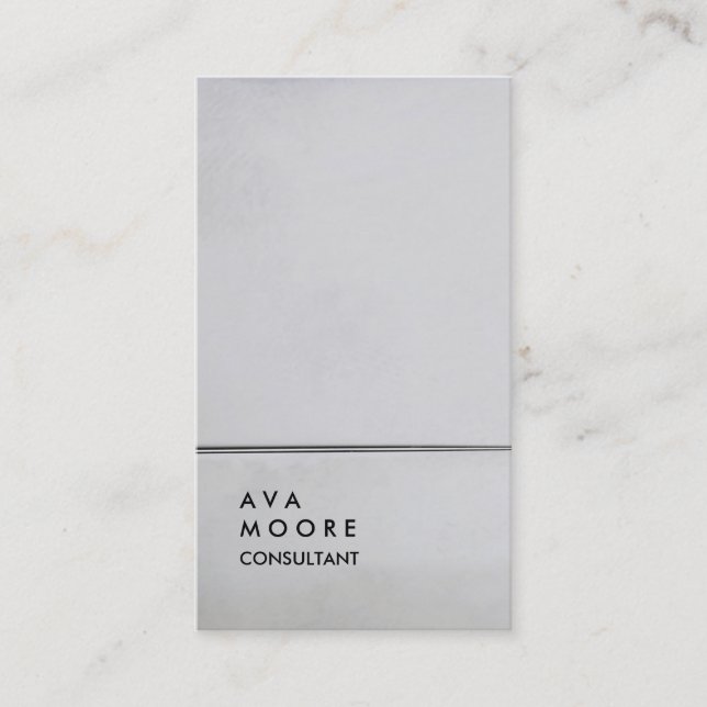 Creative Simple Plain Silver Gray Trend Consultant Business Card (Front)