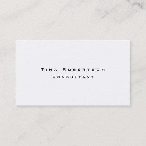 Creative Simple Plain White Minimalist Modern Business Card