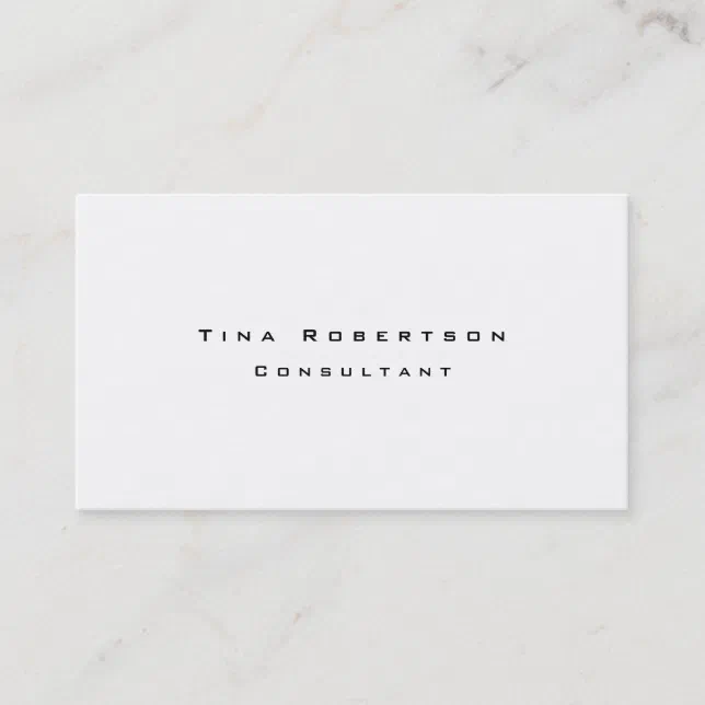 Creative Simple Plain White Minimalist Modern Business Card | Zazzle