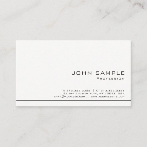 Creative Simple Professional Modern White Matte Business Card