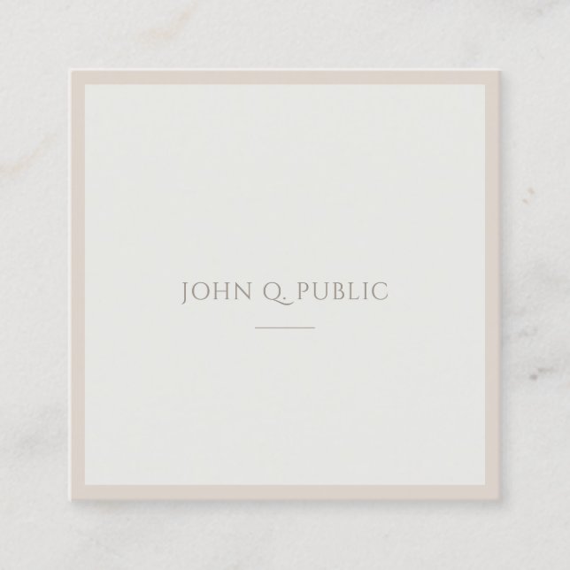 Creative Simple Template Brown Green Professional Square Business Card (Front)