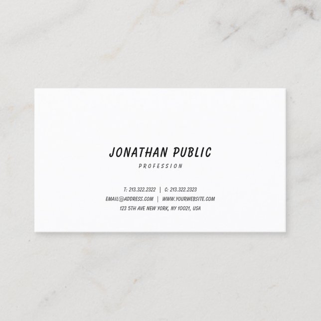 Creative Simple Template Modern Professional Top Business Card (Front)