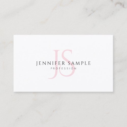 Creative Simple Template Pink Monogram Modern Chic Business Card