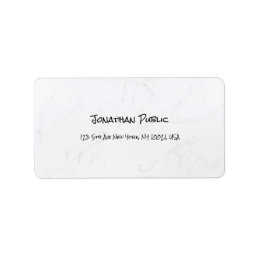 Creative Simple White Marble Plain Modern Address Label
