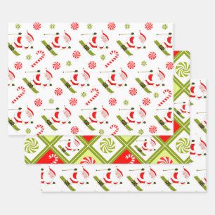 Creative Skiing Holiday Ski Wrapping Paper Sheets