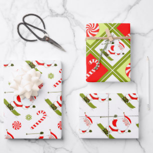 Creative Skiing Holiday Ski Wrapping Paper Sheets
