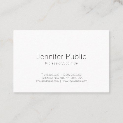 Creative Sleek Design Modern Plain Professional Business Card